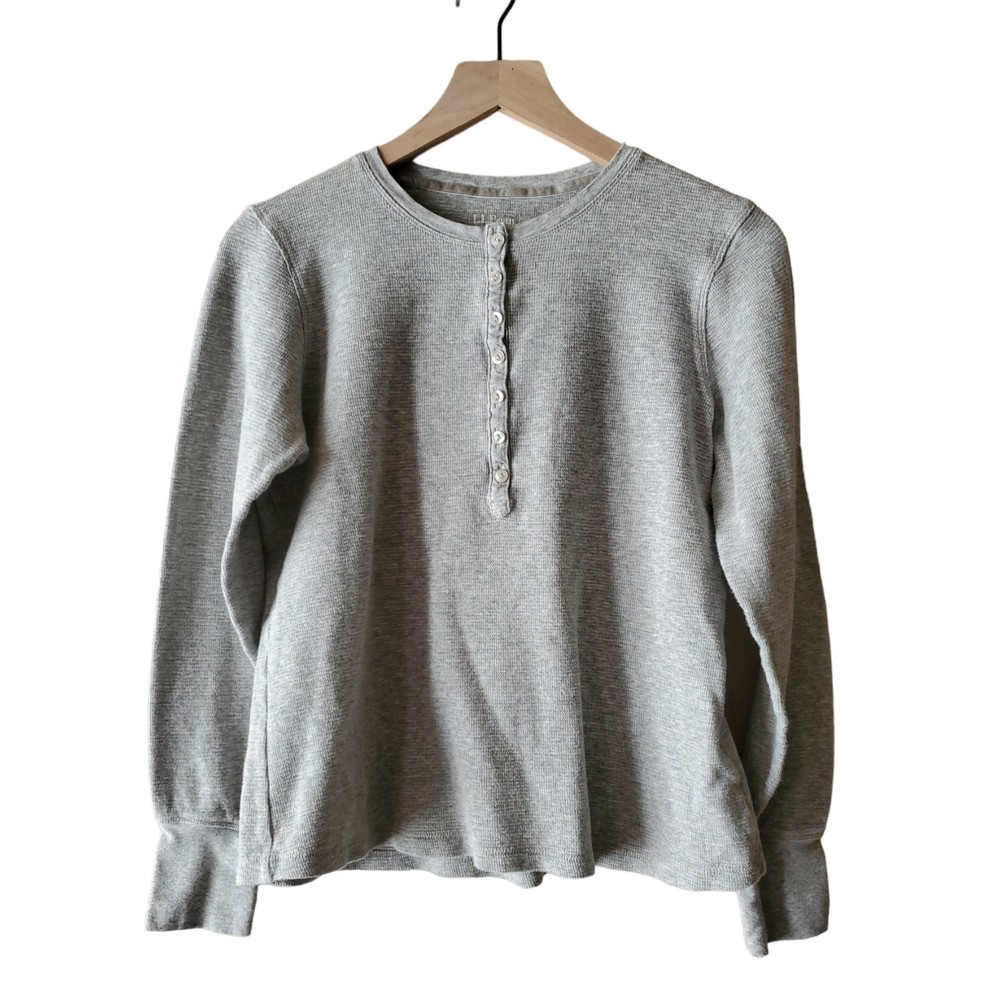 L.L. Bean Waffle Knit Long Sleeve Henley - Size M